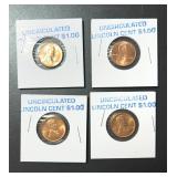 Lot (4) Uncirculated Lincoln Cent