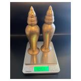 Vintage Gold Ceramic Salt and Pepper Shakers - Set