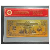 24k Gold Banknote $2- Certificate of Authenticity