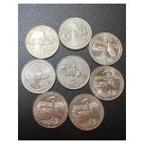 Lot (8) Delaware State Quarters