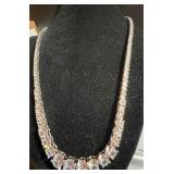 14K 22in. Diamond Tennis Style Necklace w/cert.