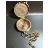 Rare Pocket Compass Leather Telescope W/Case
