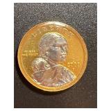 2000-P Sacagawea Detailed Dual Color Coin Collecto