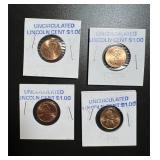 Lot (4) Uncirculated Lincoln Cent