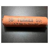 Roll of 1950s Pennies T.M Baker Co Tacoma Wash