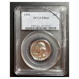 1953 Proof Silver Washington Quarter, PCGS PR-66
