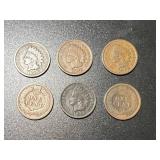 Lot (6) 1891-1906 Indian Cents