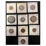 Lot (10) Foreign Coins-Columbia, Great Britain, B