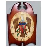 Rare Vintage US Eagle Wall Clock 17x12 inches