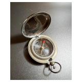 Rare 1917 Antique Brass Pocket Compass w/ Case