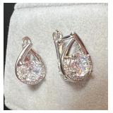 14K Pear Shaped Diamond Earrings w/Certificate