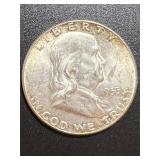 1955 Franklin Half Dollar Silver Coin