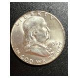 1955 Franklin Silver Half Dollar Coin
