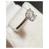14K Diamond Oval Cut Solitare Ring  W/Certificate