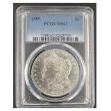 1889 Morgan Silver Dollar PCGS Ms63