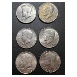 Lot, (6) Kennedy Half Dollars