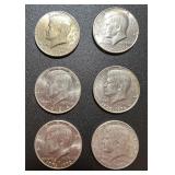 Lot, (6) Kennedy Half Dollars