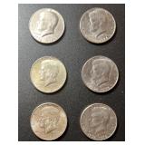 Lot, (6) Kennedy Half Dollars