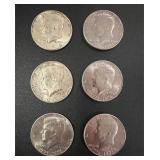 Lot, (6) Kennedy Half Dollars