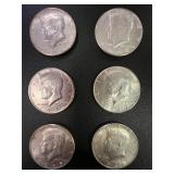 Lot, (6) Kennedy Half Dollars