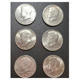 Lot, (6) Kennedy half Dollars