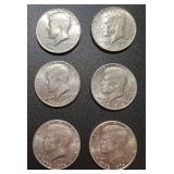 Lot, (6) Kennedy Half Dollars