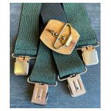 Suspenders and solid wood belt buckle