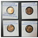 Lot (4) Uncirculated Lincoln Cent