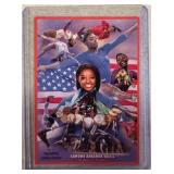 Simone Biles 2024 Dynasty Collectibles promo card