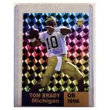 Tom Brady 1996 Michigan gold prism rookie card