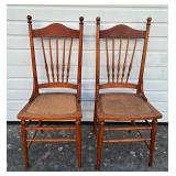 Set of 2 Vintage wooden chairs (41in height)