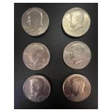 Lot, (6) Kennedy Half Dollars