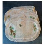 Lot, (4) Rattan Woven pinecone placemats