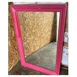 Pink Wooden Framed Mirror 29in x 39in