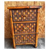 3 Drawer Bamboo Side Table (25x11x16)