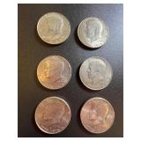 Lot, (6) Kennedy Half Dollars