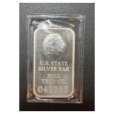 US State Silver Bar Full Troy OZ (Oregon)