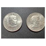 Lot, (2) 1979 Susan B Anthony Silver Dollar Coins
