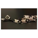 Brighton Womens Black Leather Belt Metal Heart Con