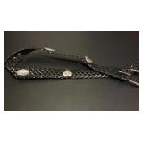 Donna Katz Black Genuine Bonded Leather Belt w/ Si