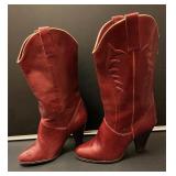 Vintage Etienne Aigner Red Leather Half Calf Made