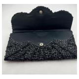 Vintage Black Beaded Sequin Evening Clutch