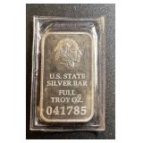 US State Silver Bar Full Troy OZ (Oregon)