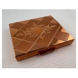 Vintage 50s Copper Tone Folding Photo Picture Comp