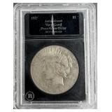 1927 Peace Silver Dollar Authenticated Very Good