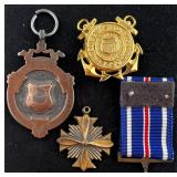 Lot (4) Early 1900 Military Pins and Medals