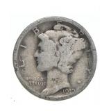 1919-S Mercury 90% Silver Dime G+
