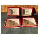 Lot(4) 6in Stoneware Snowman Serving Dishes