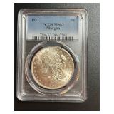 1921 Morgan Dollar PCGS MS63