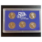 Lot, (5) 2004 Us Mint Proof State Quarters Set Unc